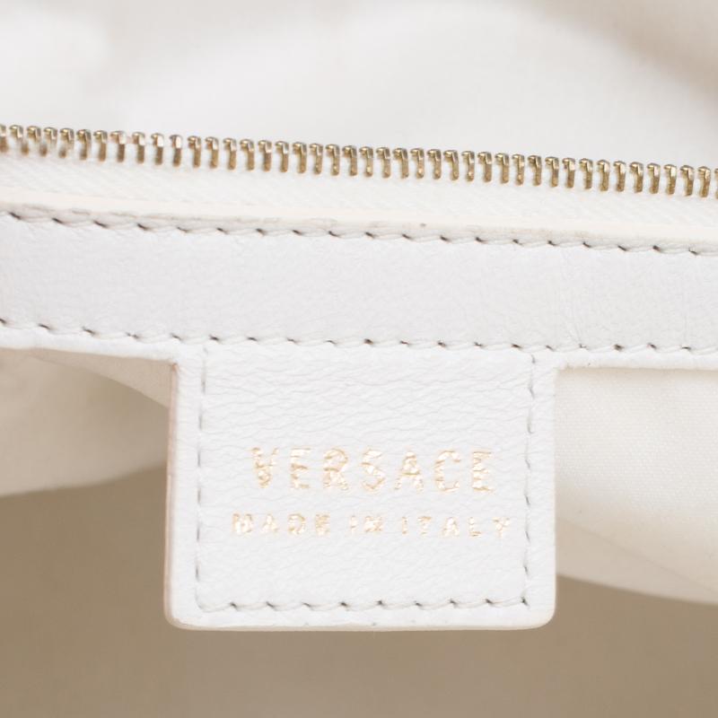 Versace White Leather Dome Satchel 4