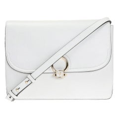 Versace White Leather DV One Shoulder Bag