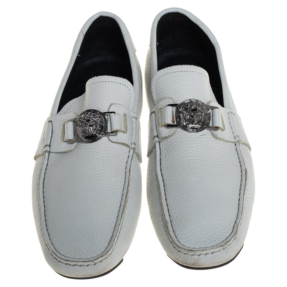 white versace loafers
