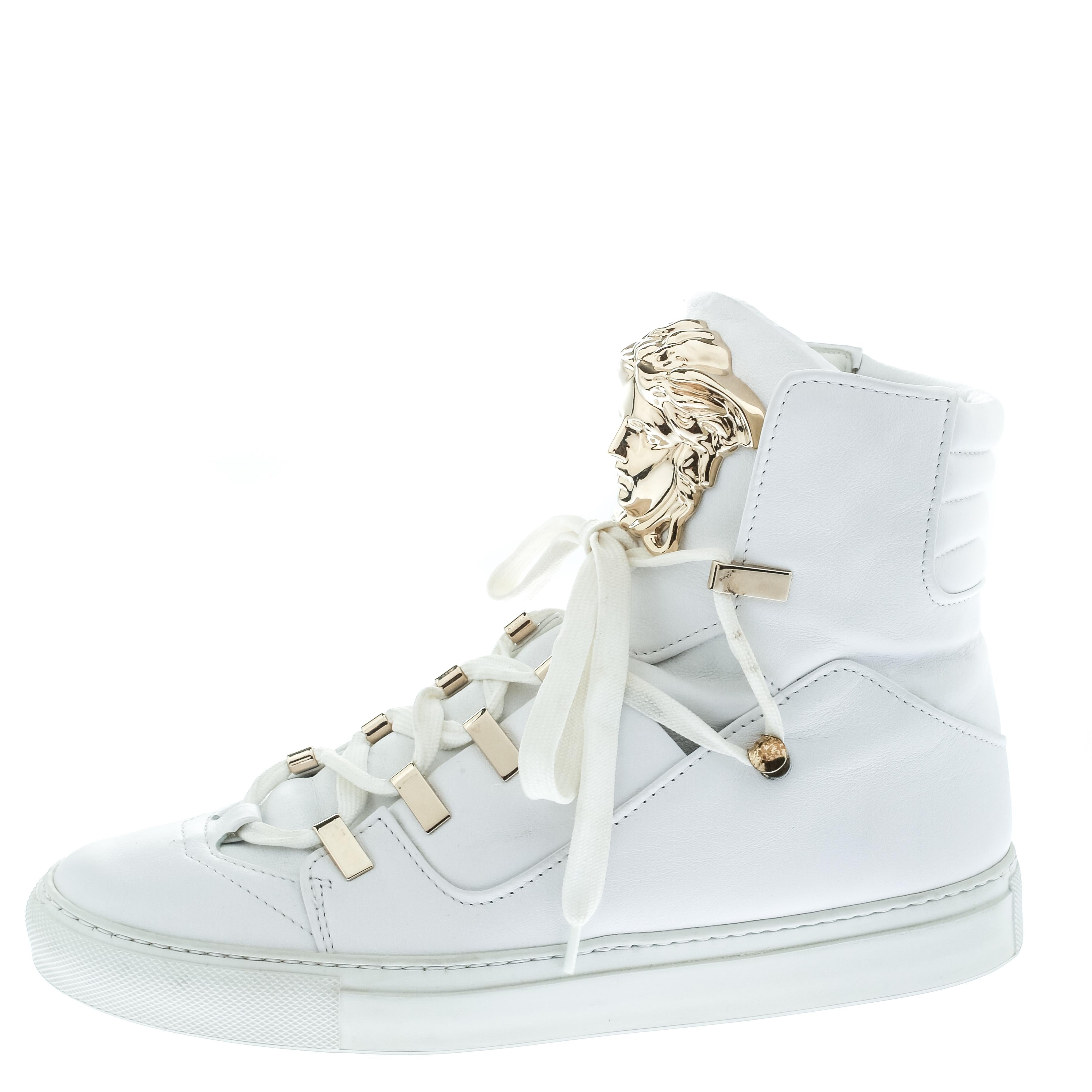 versace medusa sneakers white
