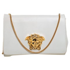 Versace White Leather Medusa Sultan Shoulder Bag