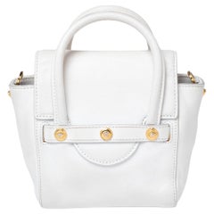 Versace White Leather Mini Signature Top Handle Bag