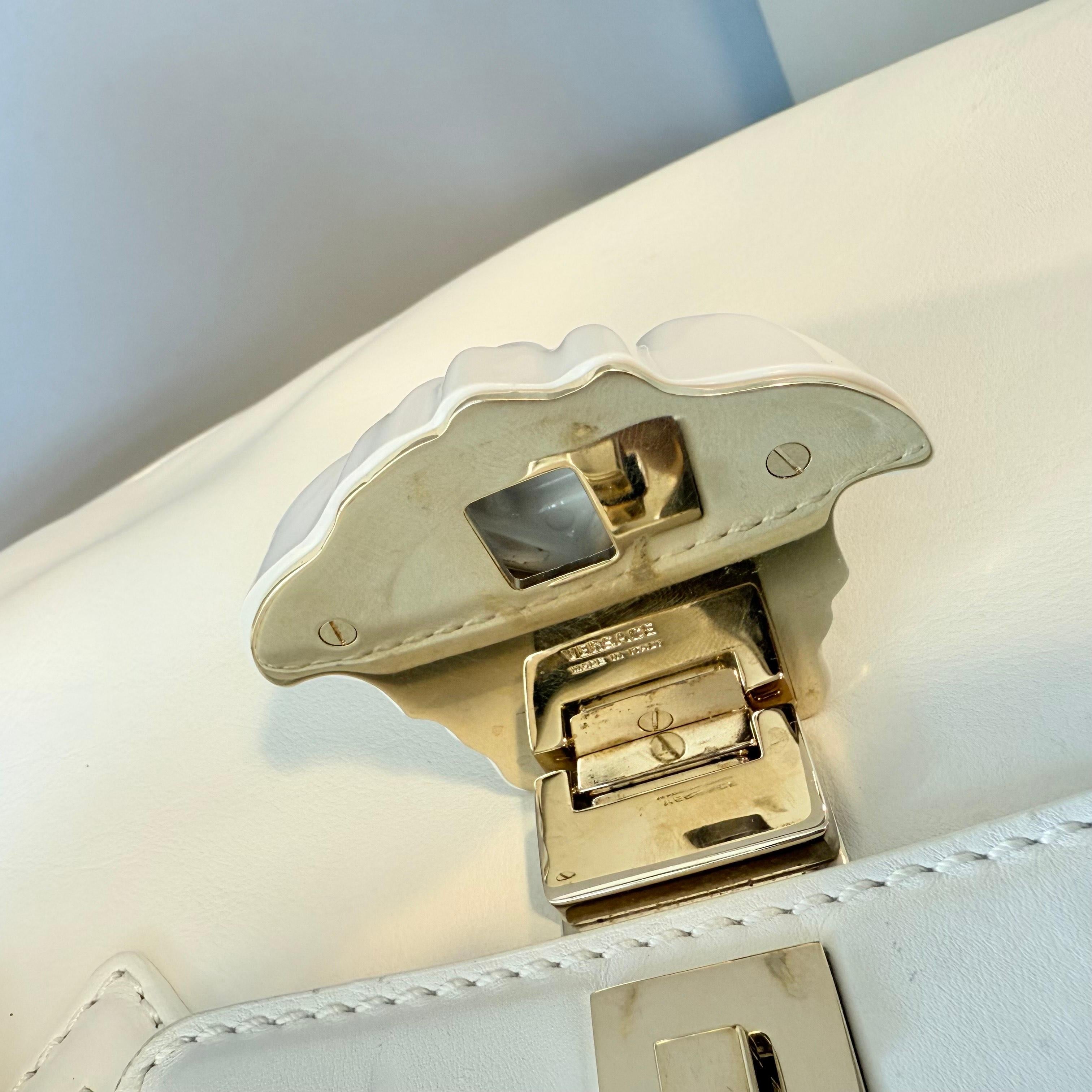 Versace Bolso Palazzo Imperio Piel Blanco en venta 3