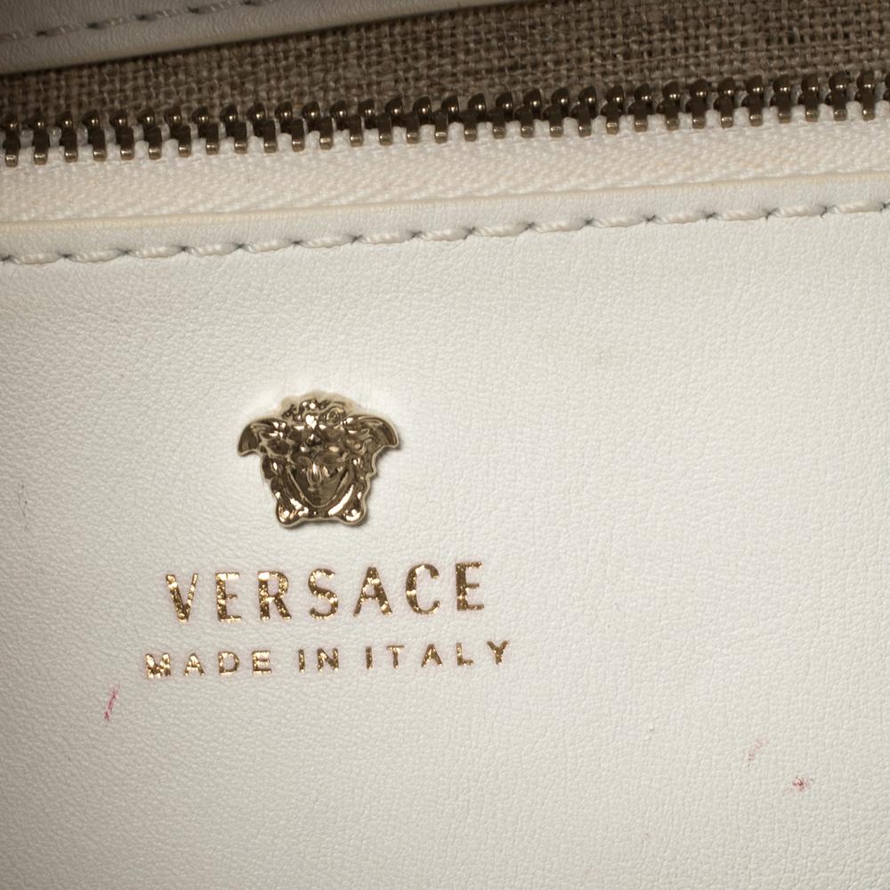 Versace White Leather Palazzo Empire Tote 6