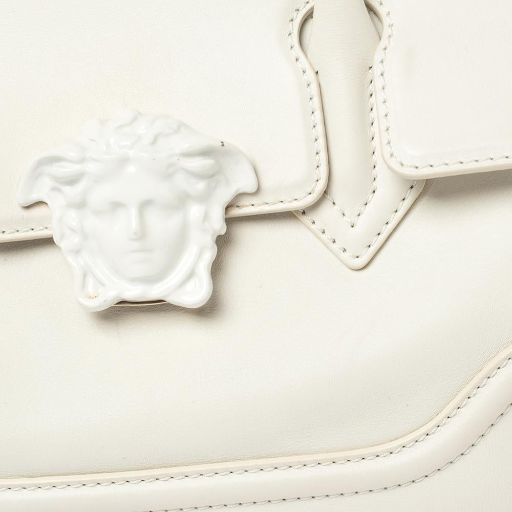 Versace White Leather Palazzo Empire Tote 8