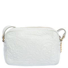 Versace White Leather Palazzo Medusa Camera Crossbody Bag