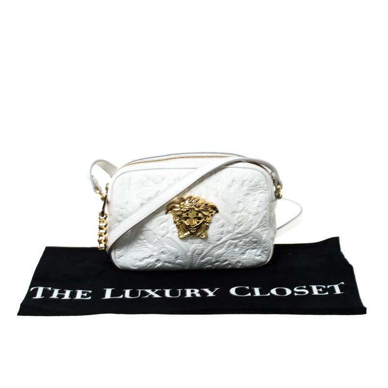 Versace White Leather Palazzo Medussa Crossbody Bag 6