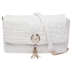 Versace Vanitas Medea Umhängetasche aus weißem Leder