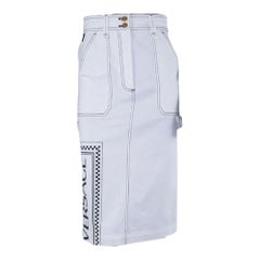 VERSACE WHITE MIDI DENIM SKIRT with PRINT 38 - 2