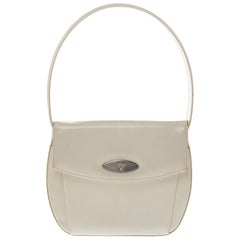 Versace White Patent Leather Shoulder Bag
