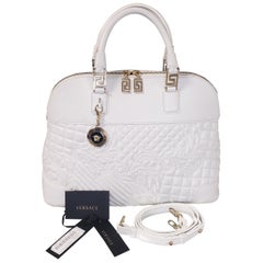 VERSACE WHITE QUILTED LEATHER HANDBAG/Shoulderbag