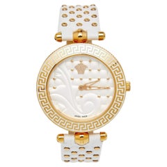 Versace White Rose Gold Plated Stainless Steel Vanitas VK7 Women's Wristwatch 40