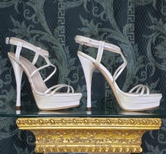 VERSACE WEISSE SATIN-PUMP-Plateausandalen 40 - 10