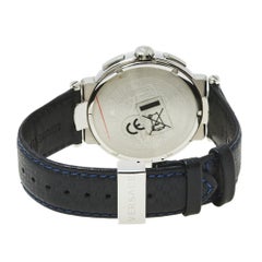 Versace White Stainless Steel Leather Mystique VFG01 0013 Men's Wristwatch 46 mm