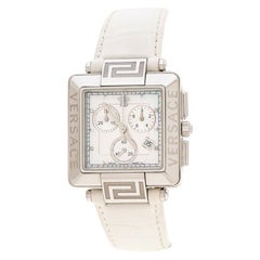 Versace Acier inoxydable blanc Reve Carre 88Q Chronographe Montre-bracelet femme 36 mm