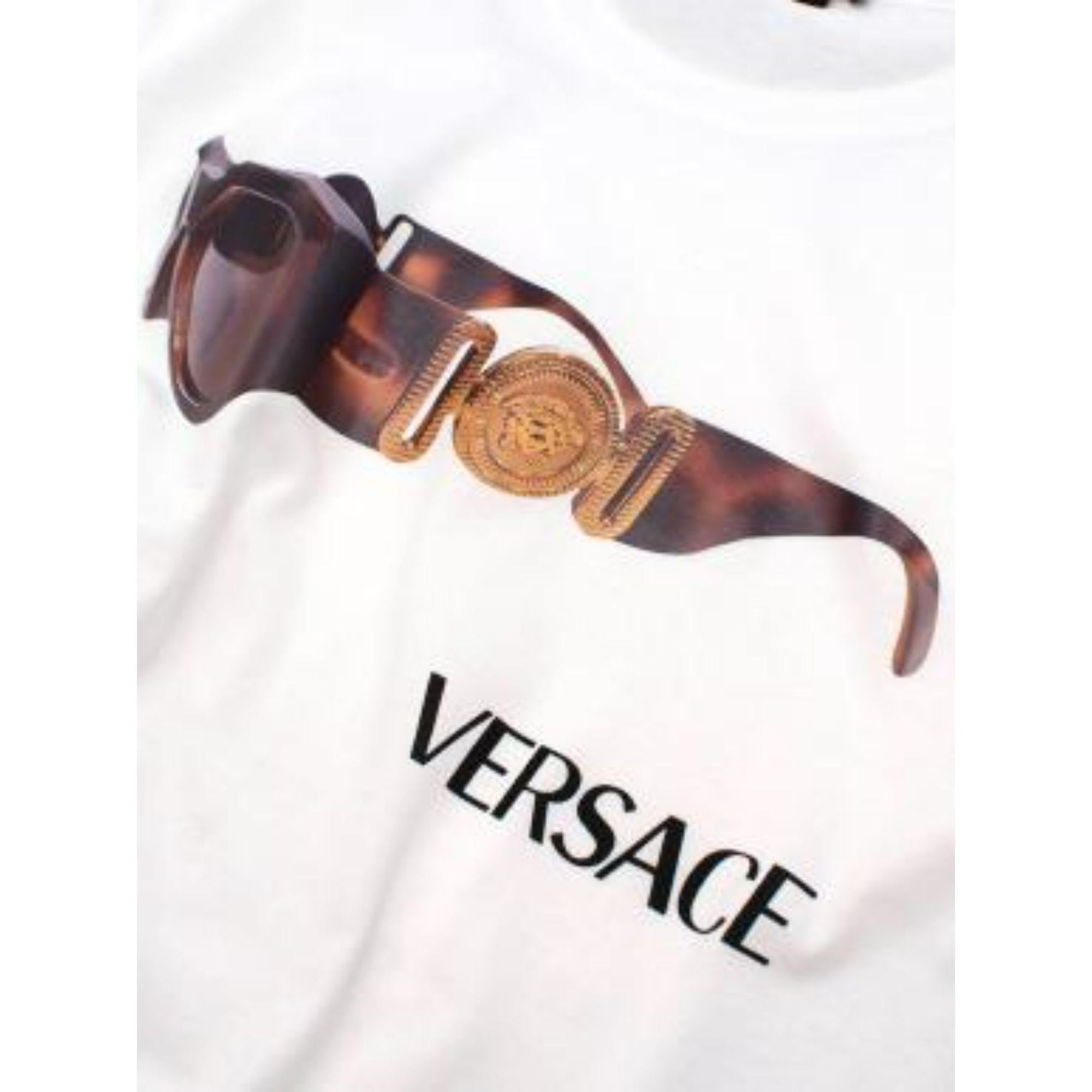 Versace White Sunglasses Print T-shirt For Sale 3