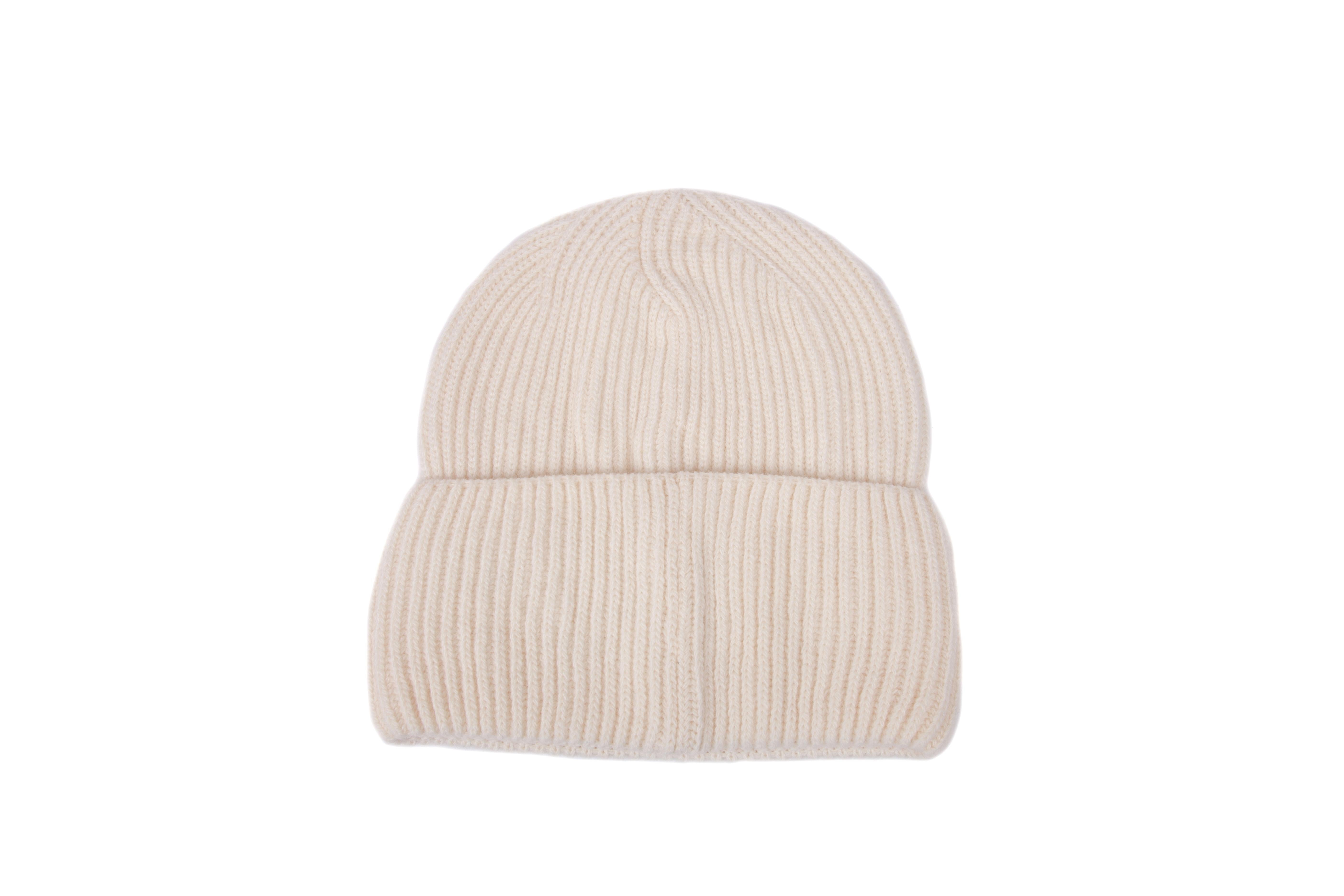 Versace White Wool Beanie Hat with 90s Vintage Logo 1