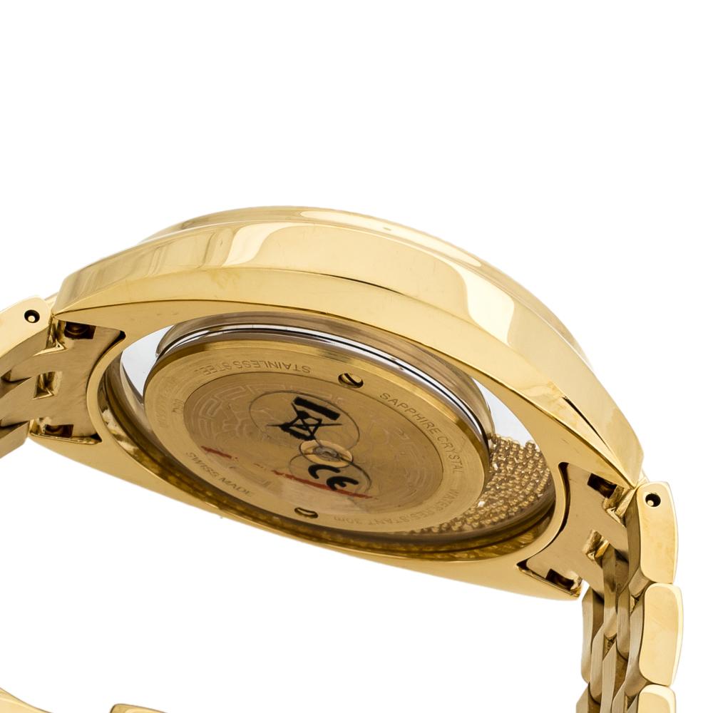 Contemporary Versace White Yellow Gold Destiny Spirit 86Q Women's Wristwatch 39 mm