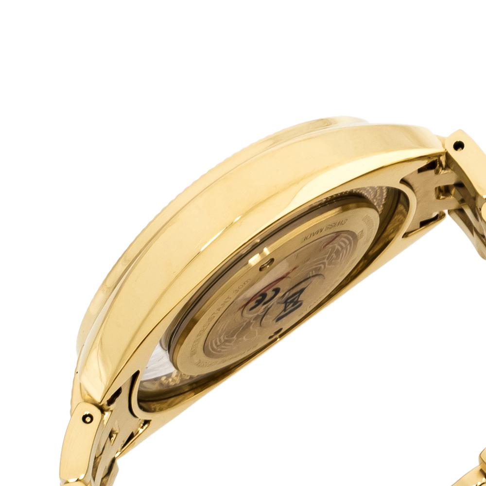 Versace White Yellow Gold Destiny Spirit 86Q Women's Wristwatch 39 mm In Good Condition In Dubai, Al Qouz 2