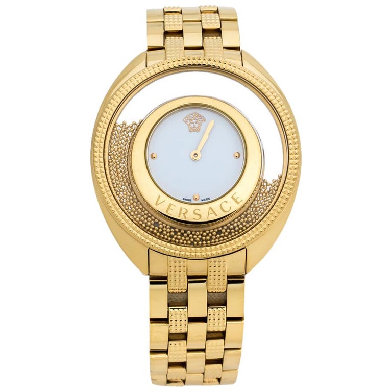 Versace White Yellow Gold Destiny Spirit 86Q Women's Wristwatch 39 mm ...