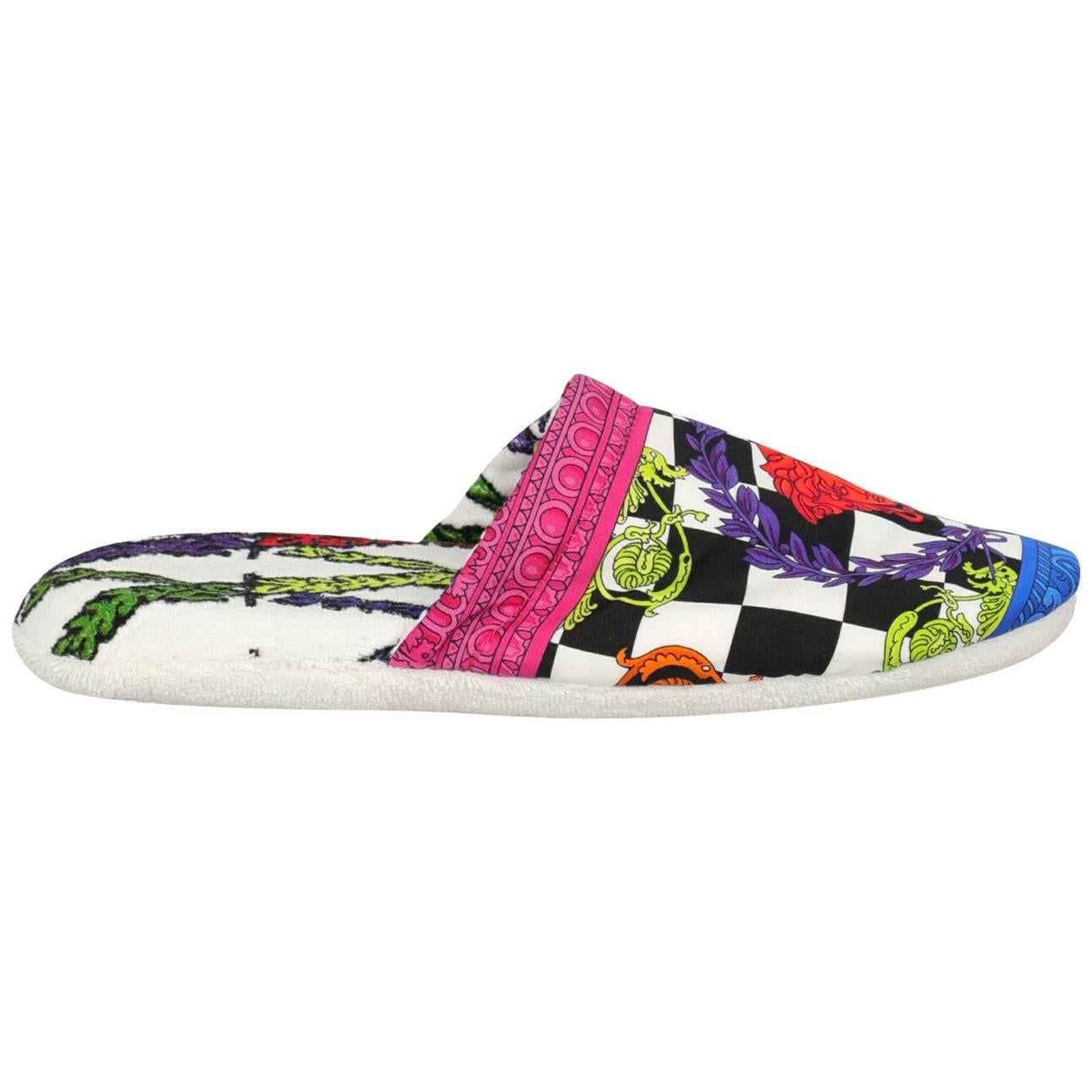 Versace Woman Slippers Multicolor Cotton IT 39 For Sale