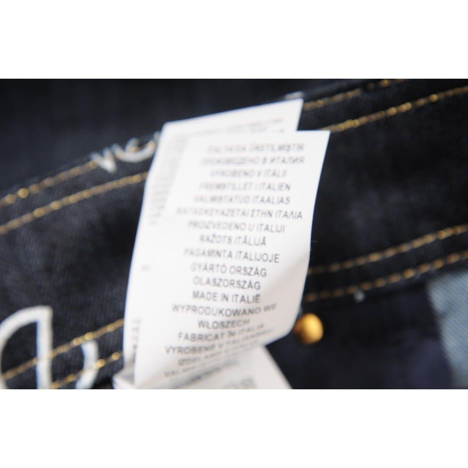 Versace Women Mini Jean Logo Skirt Size 44 Blue White Stretch Denim Medusa Head en venta 8