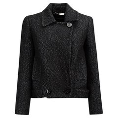 Versace Women's Anthracite Tweed Blazer Jacket