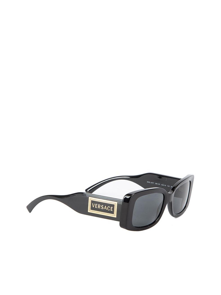 Versace Women's Black Rectangular Framed Sunglasses