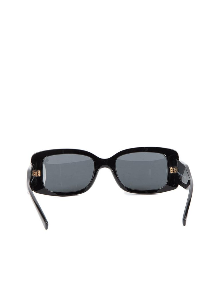 Versace Women's Black Rectangular Framed Sunglasses