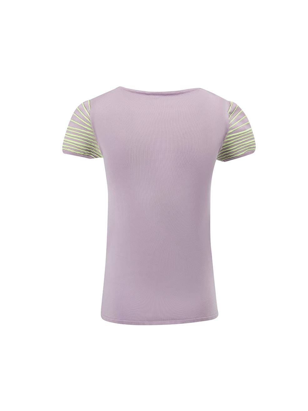 Versace Women's Lilac Shell Print Stretchy T-Shirt In Good Condition In London, GB