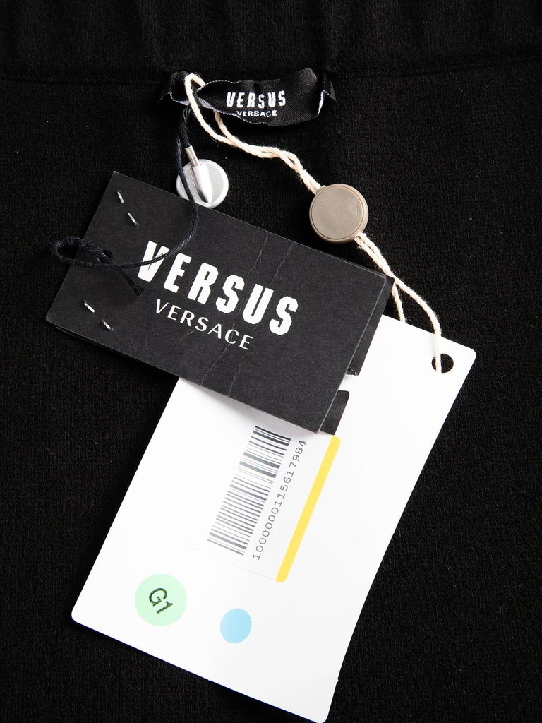 Versus Versace Long Wool Pleated Skirt with Logo Buttons
