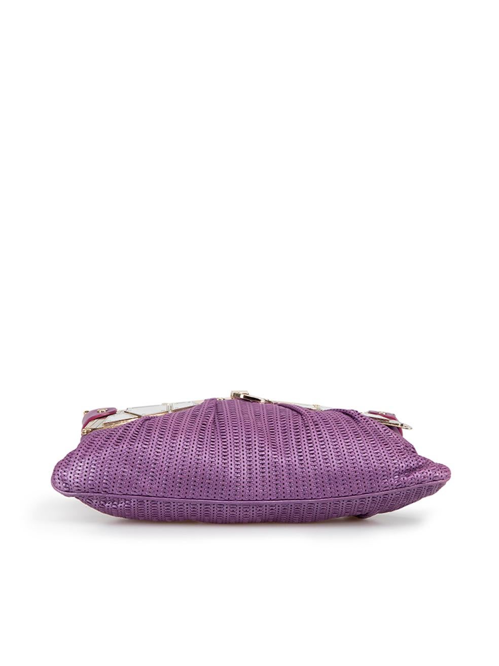 Versace Women's Purple Weave Mirror Frame Chain Bag 1