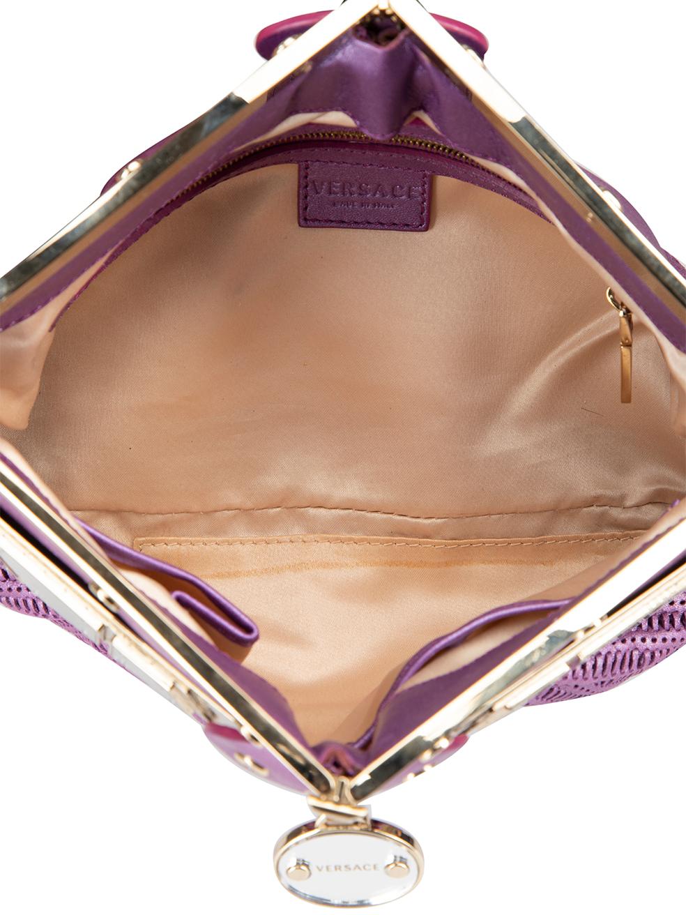Versace Women's Purple Weave Mirror Frame Chain Bag 3