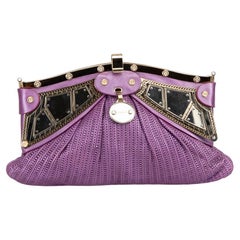 Versace Women's Purple Weave Mirror Frame Chain Bag