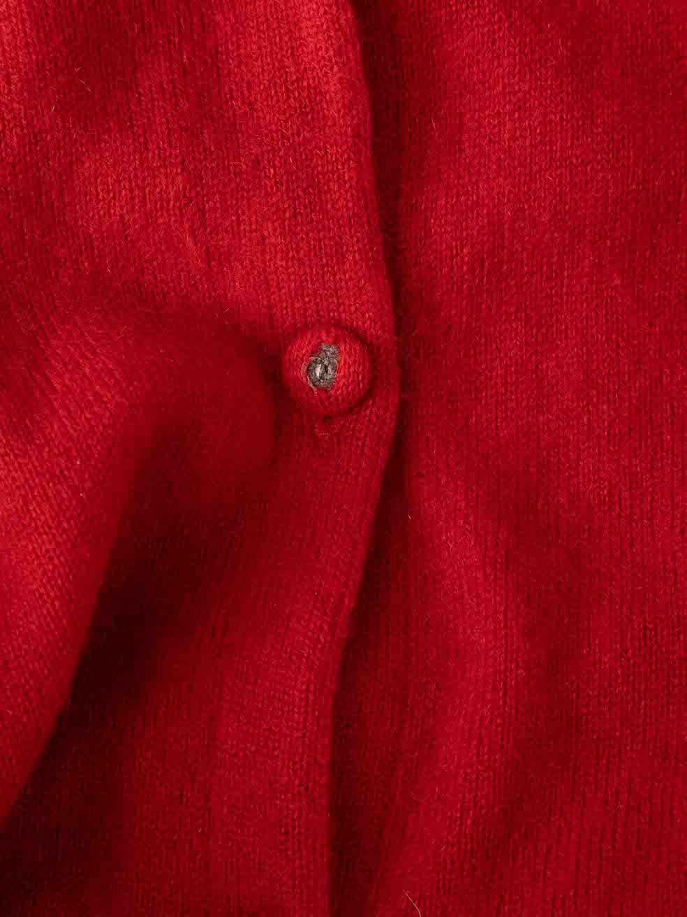 Versace Women's Red Cashmere Button Up Cardigan 1