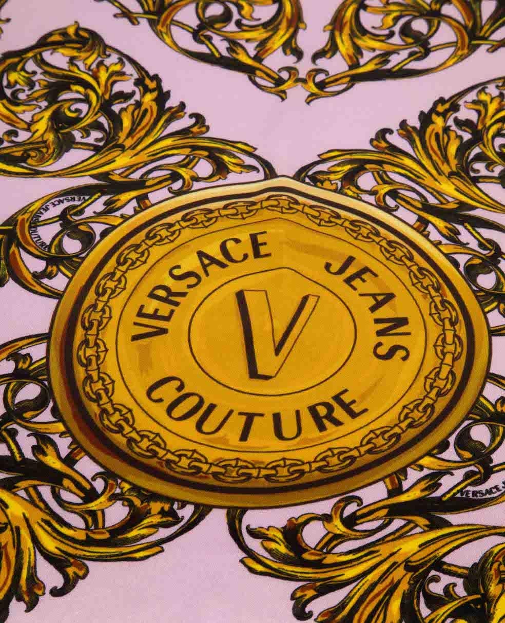 Versace Women's Versace Jeans Couture Baroque Print Silk Scarf For Sale 1