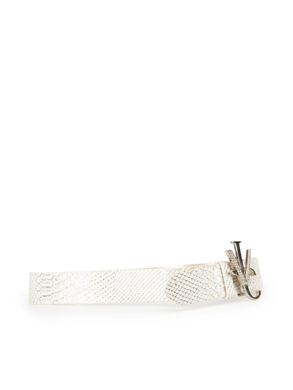 Versace Women's Versace Jeans Couture Silver Python Leather Belt 1