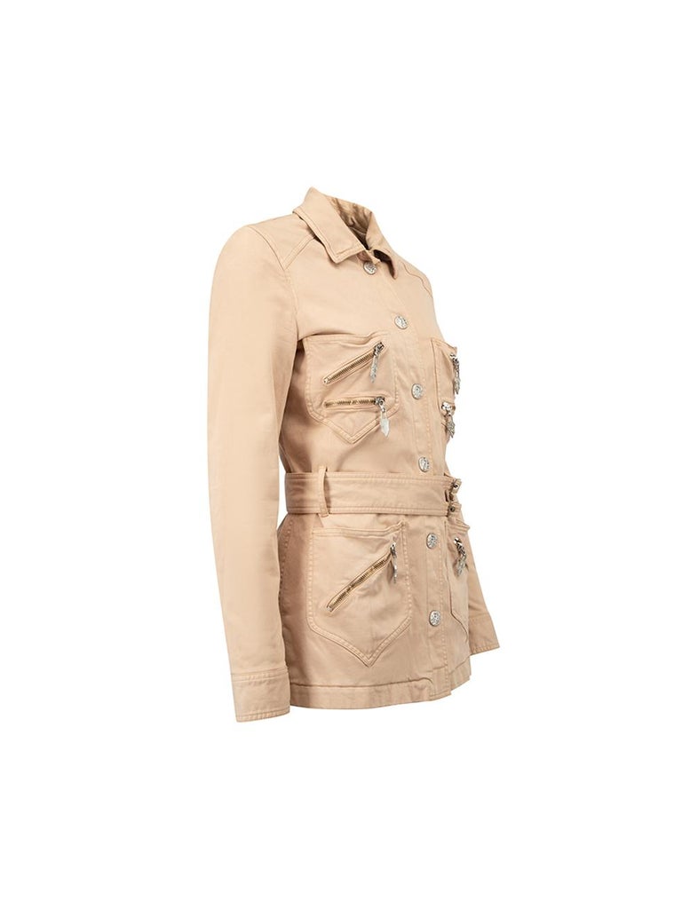 Versace Women's Versace Jeans Signature Vintage Beige Belted Utility