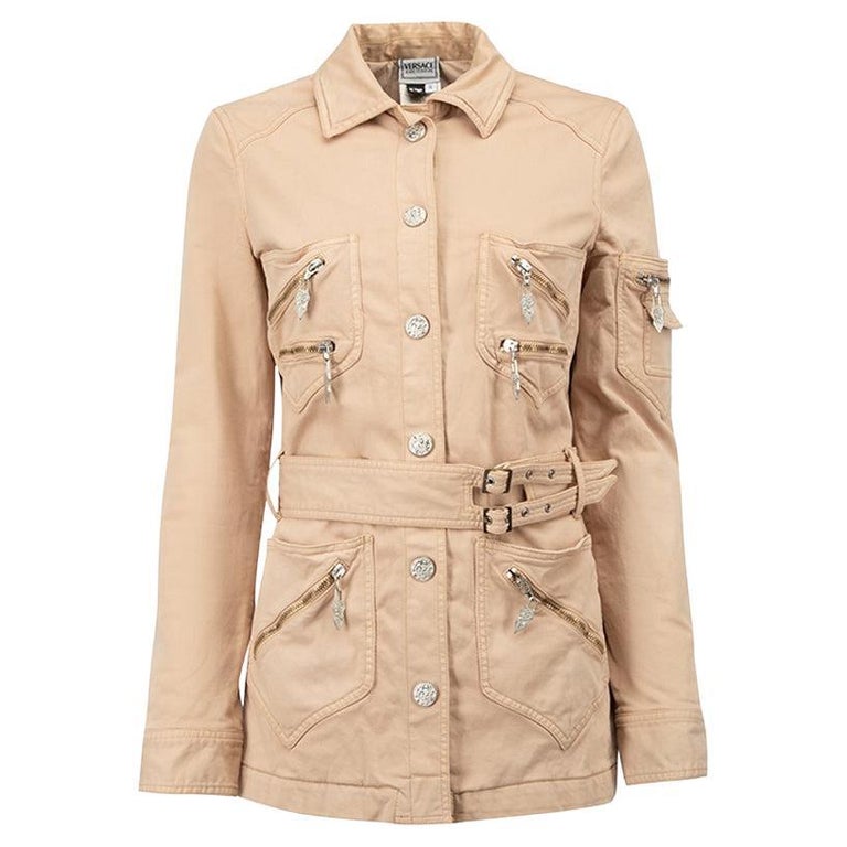 Versace Women's Versace Jeans Signature Vintage Beige Belted Utility