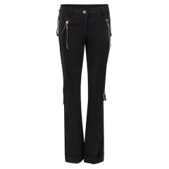 Versace Donna Versus Versace Nero Pantaloni a gamba dritta con accenti di zip