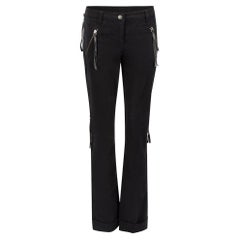 Versace Women's Versus Versace Black Zip Accent Straight Leg Trousers