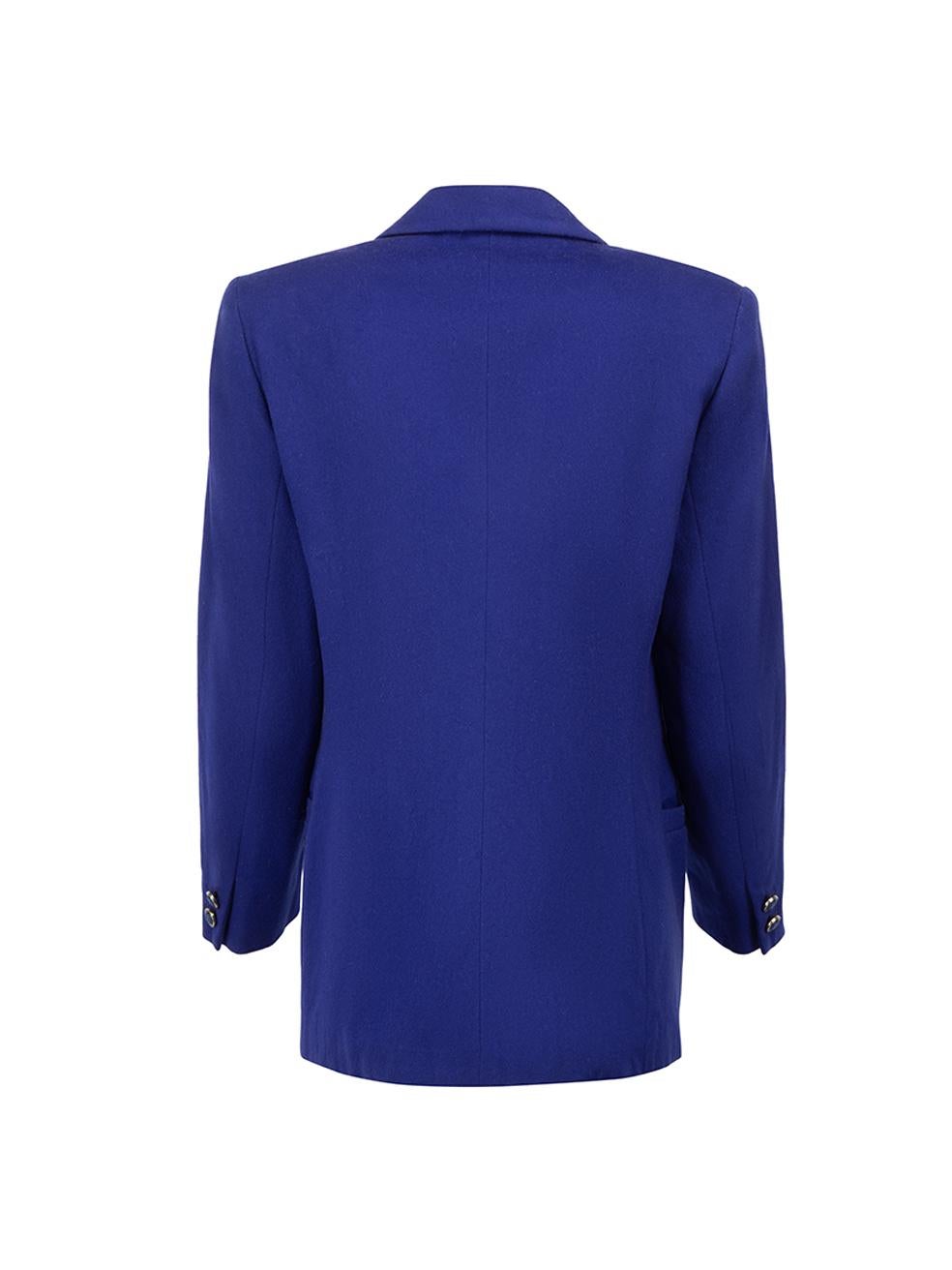Versace Women's Versus Versace Electric Blue Wool Single Breasted Blazer In Good Condition In London, GB