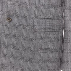 VERSACE wool silk blend plaid checked two-button notched lapel blazer EU50 L