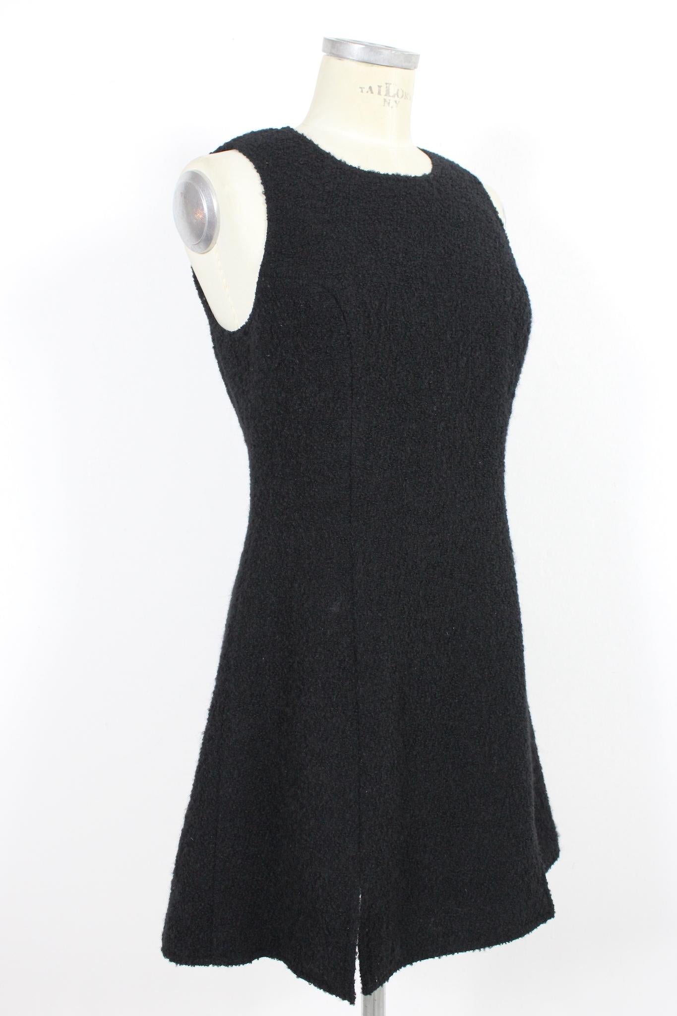 Women's Versace Wool Vintage Little Black Dress 90s For Sale