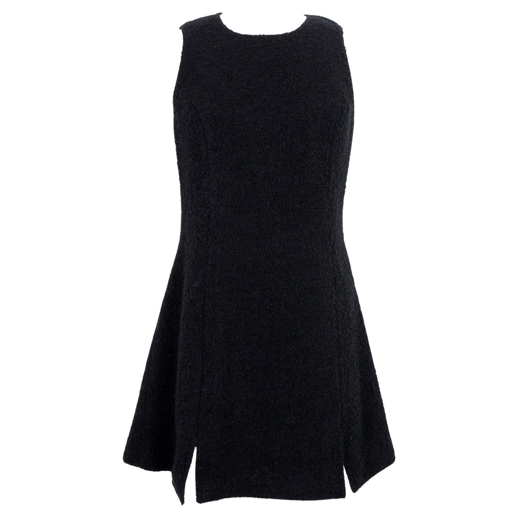 Versace Wool Vintage Little Black Dress 90s For Sale