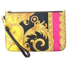 Versace Wristlet Pouch Printed Leather Medium