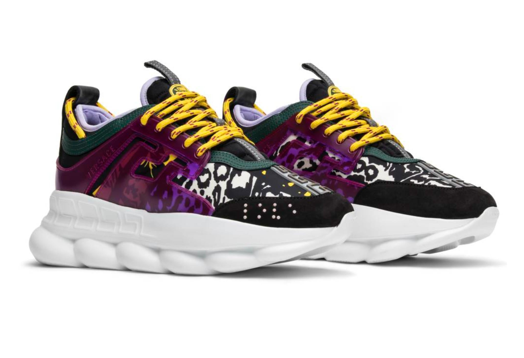 Versace X 2 Chainz "Mega Mix" Print Multicolored Chain Reaction Sneakers SZ  36.5 at 1stDibs