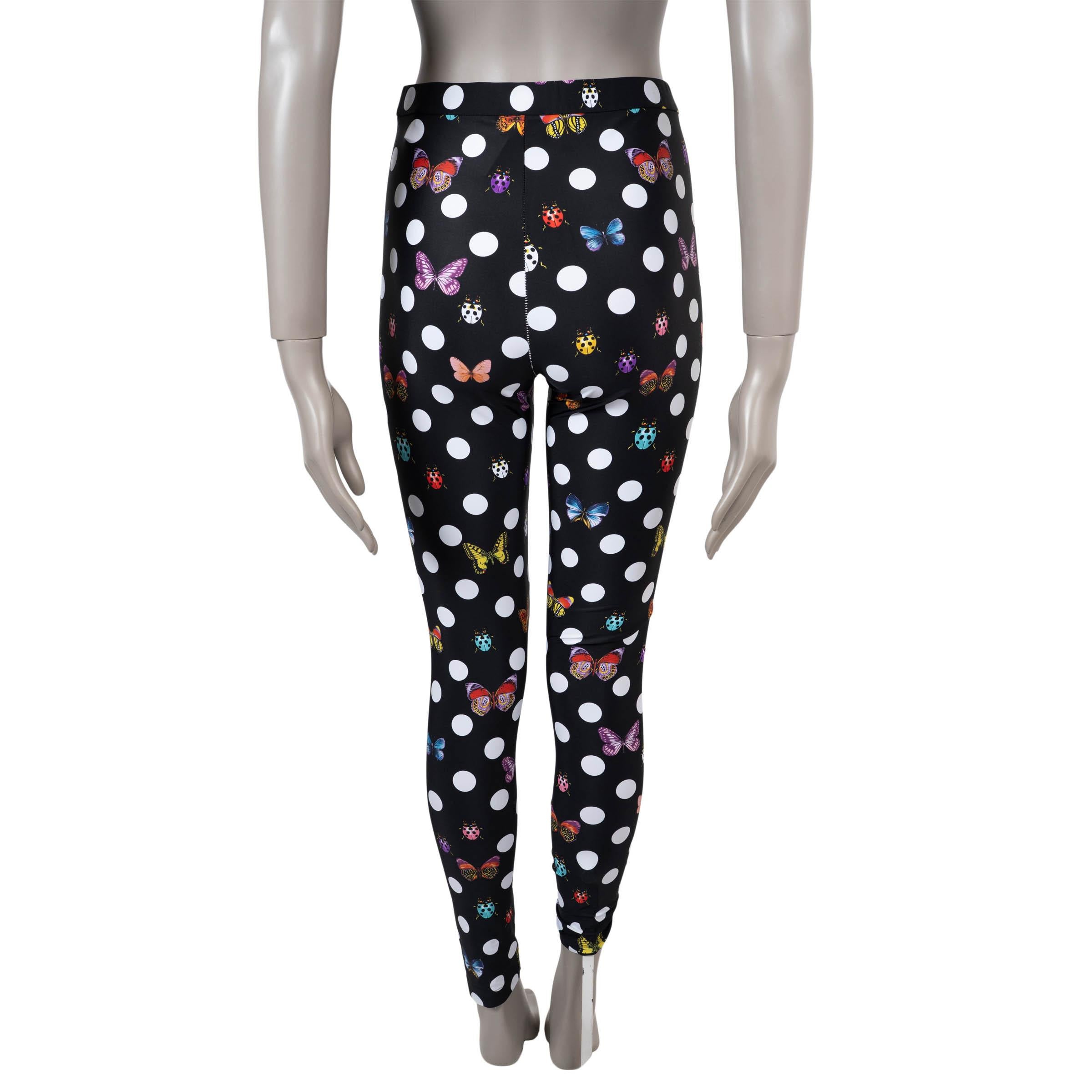 Noir VERSACE x DUA LIPA noir 2023 BUTTERFLY & POLKA DOT Leggings Pantalon S en vente