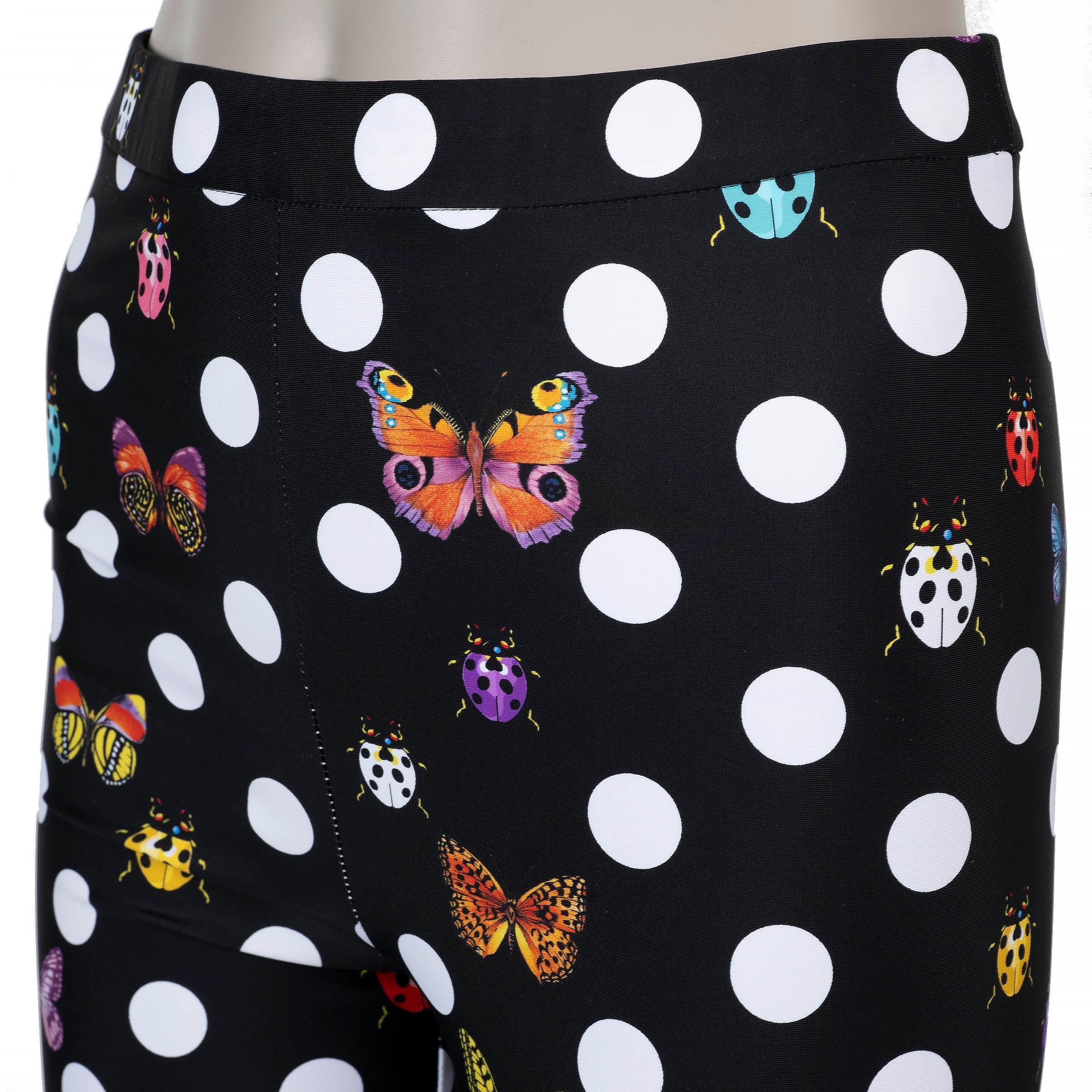 VERSACE x DUA LIPA noir 2023 BUTTERFLY & POLKA DOT Leggings Pantalon S Excellent état - En vente à Zürich, CH