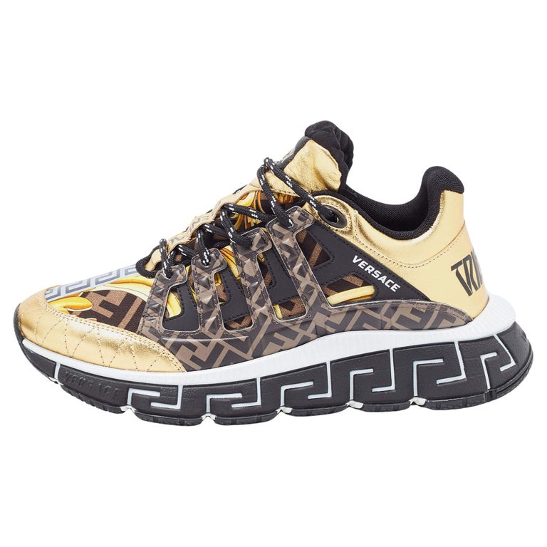 Versace x Fendi Fendace Multicolor Leather and Canvas Trigreca